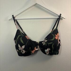 Shade & Shore Floral Bikini Top Size 34DD